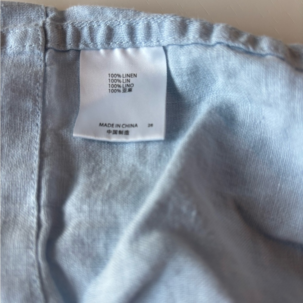 Brandy Melville Light Blue 100% Linen Shorts - Picture 4 of 5